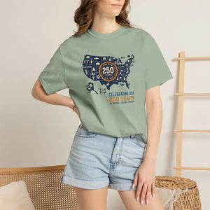 Usa 250 Years Map T-shirt, Celebrating American History - T-shirts - m