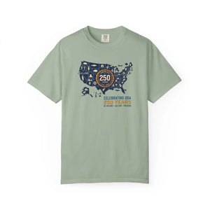 Usa 250 Years Map T-shirt, Celebrating American History - T-shirts - m
