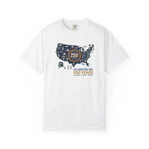 Usa 250 Years Map T-shirt, Celebrating American History - T-shirts - m