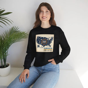 Usa 250th Anniversary Crewneck Sweatshirt, Celebrating 250 Years Map Design - Sweatshirts - m