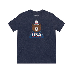 Patriotic Bear Usa Flag T-shirt Soft Triblend Tee - Dipaliz - T-shirts