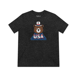Patriotic Bear Usa Flag T-shirt Soft Triblend Tee - Dipaliz - T-shirts