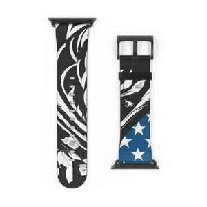 Bold Usa Flag Colors Watch Band - Faux Leather - Dipaliz - Bands