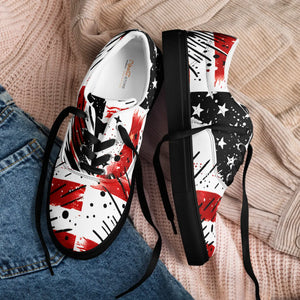 Usa Flag Splatter Men’s Lace-up Canvas - Dipaliz - Sneakers