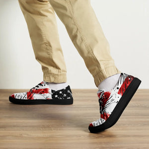 Usa Flag Splatter Men’s Lace-up Canvas - Dipaliz - Sneakers
