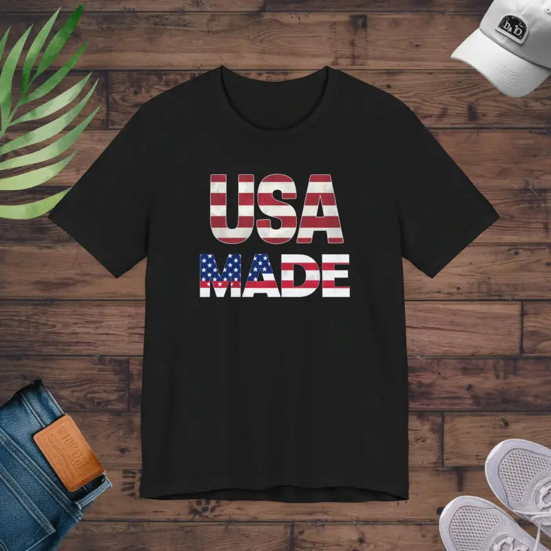 Star-spangled Usa Made 4th of July Unisex Tee - Black / s T-shirt