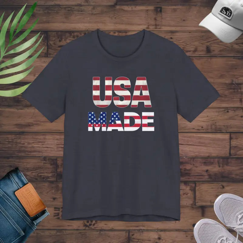 Star-spangled Usa Made 4th of July Unisex Tee - Heather Midnight Navy / Xs T-shirt