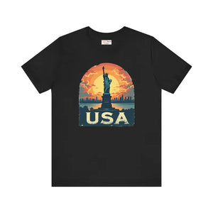 Bold Unisex Jersey Tee Usa Sunset Design Freedom Style - Dipaliz - T-shirts