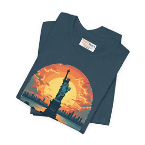 Bold Unisex Jersey Tee Usa Sunset Design Freedom Style - Dipaliz - T-shirts