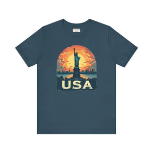 Bold Unisex Jersey Tee Usa Sunset Design Freedom Style - Dipaliz - T-shirts