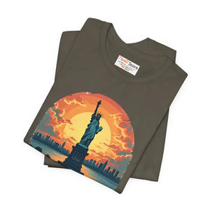 Bold Unisex Jersey Tee Usa Sunset Design Freedom Style - Dipaliz - T-shirts