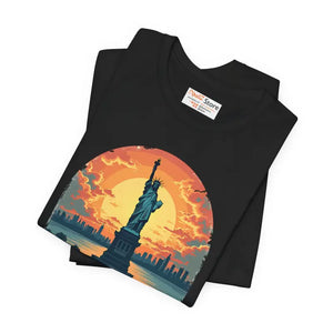 Bold Unisex Jersey Tee Usa Sunset Design Freedom Style - Dipaliz - T-shirts