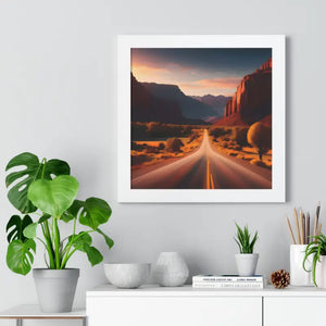 Framed Horizontal Poster Utah Landscape Road Overlooking Epic Views - Posters Prints & Visual Artwork