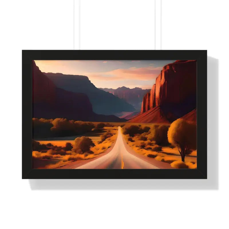 Breathtaking Utah Landscape in Framed Horizontal Poster - 24″ x 16″ / Black