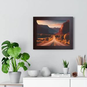 Framed Horizontal Poster Utah Landscape Road Overlooking Epic Views - Posters Prints & Visual Artwork