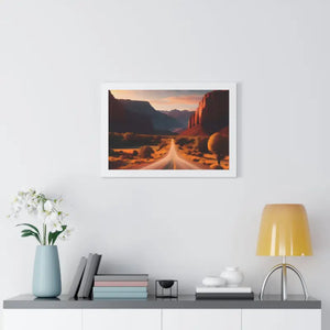 Framed Horizontal Poster Utah Landscape Road Overlooking Epic Views - Posters Prints & Visual Artwork