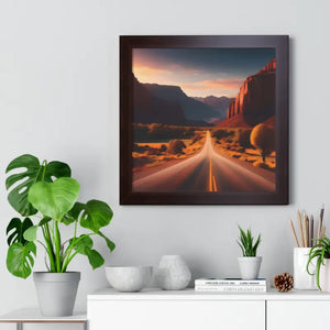 Framed Horizontal Poster Utah Landscape Road Overlooking Epic Views - Posters Prints & Visual Artwork