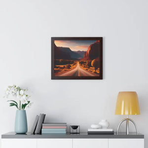 Framed Horizontal Poster Utah Landscape Road Overlooking Epic Views - Posters Prints & Visual Artwork