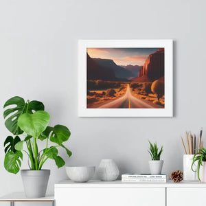 Framed Horizontal Poster Utah Landscape Road Overlooking Epic Views - Posters Prints & Visual Artwork