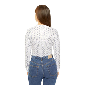 Delicate Blue Floral V-neck Blouse - Soft Knit Top - Dipaliz - T-shirts - Xs
