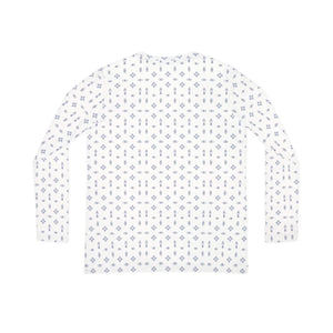 Delicate Blue Floral V-neck Blouse - Soft Knit Top - Dipaliz - T-shirts - Xs
