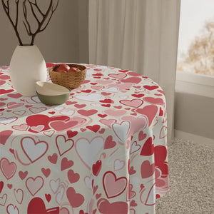 Heart Pattern Tablecloth - Cozy Breakfast Joy - Dipaliz - one Size / White - Tablecloths