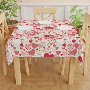 Heart Pattern Tablecloth - Cozy Breakfast Joy - Dipaliz - one Size / White - Tablecloths