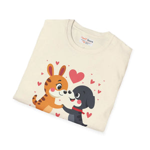 Soft Cotton T-shirt - Adorable Valentine’s Day Dogs - Dipaliz - T-shirts