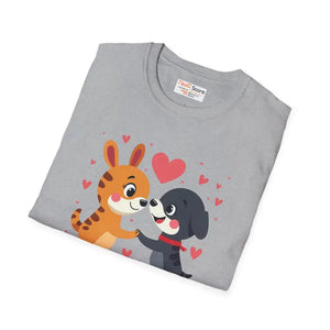 Adorable Valentine’s Day Dogs Unisex Softstyle Tee - Dipaliz - T-shirts