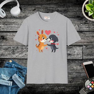 Adorable Valentine’s Day Dogs Unisex Softstyle Tee - Dipaliz - Sport Grey / s - T-shirts