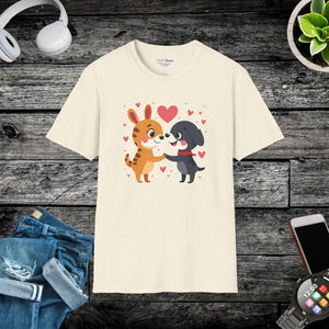 Adorable Valentine’s Day Dogs Unisex Softstyle Tee - Dipaliz - Natural / s - T-shirts