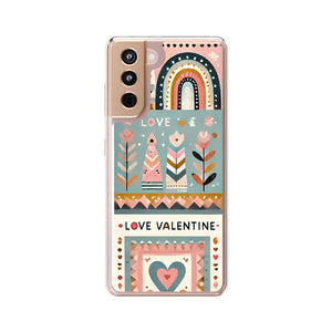 Valentine’s Day Hearts Clear Phone Case - Elegant Durable - Dipaliz - Samsung Galaxy S21 / Without Gift Packaging