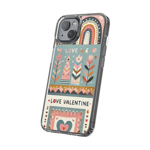 Valentine’s Day Hearts Clear Phone Case - Elegant Durable - Dipaliz - Mobile Cases