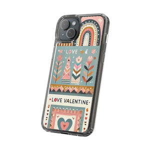 Valentine’s Day Hearts Clear Phone Case - Elegant Durable - Dipaliz - Mobile Cases