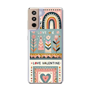 Valentine’s Day Hearts Clear Phone Case - Elegant Durable - Dipaliz - Samsung Galaxy S21 Plus / Without Gift Packaging