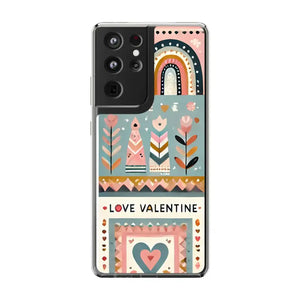 Valentine’s Day Hearts Clear Phone Case - Elegant Durable - Dipaliz - Samsung Galaxy S21 Ultra / Without Gift Packaging