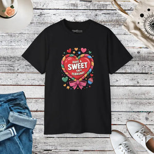 Sweet 14th February Valentine’s Day T-shirt - Eco Friendly - Dipaliz - Black / s - T-shirts