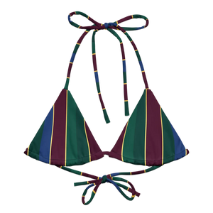 Varsity Stripe Recycled String Bikini Top | Upf50+ Padded - Swimwear Tops - Xs