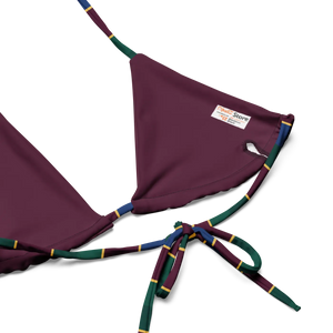 Varsity Stripe Recycled String Bikini Top | Upf50+ Padded - Swimwear Tops - Xs