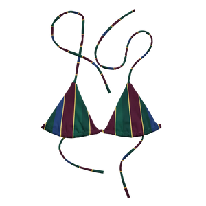 Varsity Stripe Recycled String Bikini Top | Upf50+ Padded - Swimwear Tops - Xs