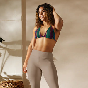 Varsity Stripe Recycled String Bikini Top | Upf50+ Padded - Swimwear Tops - Xs