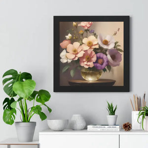 Stunning Vertical Poster Flower Vase Art Premium Framed - Dipaliz - 16″ x / Black - Prints