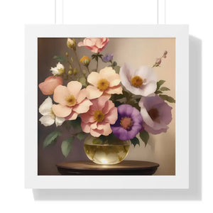 Stunning Vertical Poster Flower Vase Art Premium Framed - Dipaliz - 16″ x / White - Prints