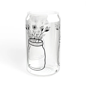 Trendy Wildflower Sipper Glass - 16oz Tritan Straw - Dipaliz - Tumblers