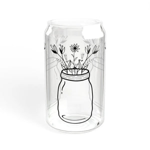 Trendy Wildflower Sipper Glass - 16oz Tritan Straw - Dipaliz - Tumblers