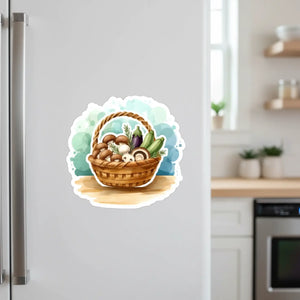 Vegetable Basket Sticker Cute Farm-to-table Kiss-cut for Laptops Water Bottles & Notebooks - Decorative Stickers
