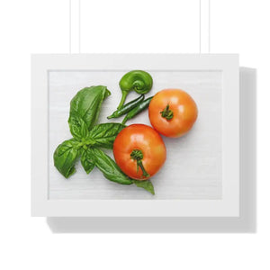 Vegetables Tomato and Basil Gallery Canvas Wraps - Dipaliz - 16″ x 12″ / White - Posters Prints & Visual Artwork