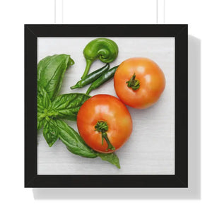 Vegetables Tomato and Basil Gallery Canvas Wraps - Dipaliz - 16″ x / Black - Posters Prints & Visual Artwork