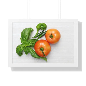 Vegetables Tomato and Basil Gallery Canvas Wraps - Dipaliz - 24″ x 16″ / White - Posters Prints & Visual Artwork