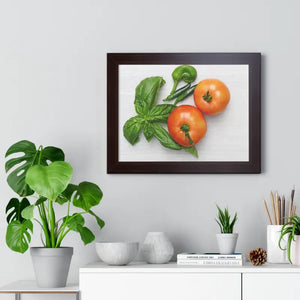 Vegetables Tomato and Basil Gallery Canvas Wraps - Dipaliz - Posters Prints & Visual Artwork